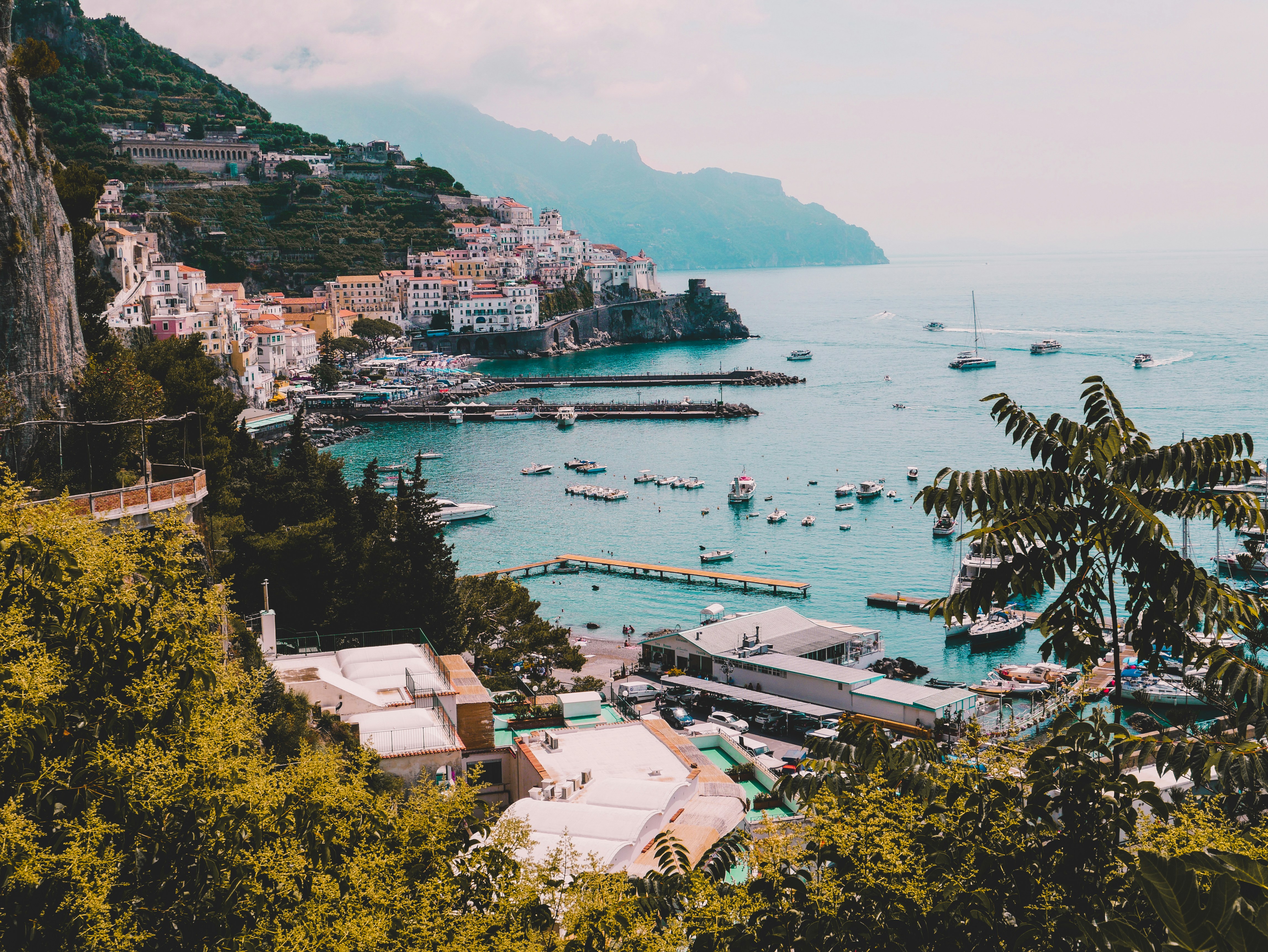 Luxury yacht charter in the colorful cliffside villages of Amalfi Coast