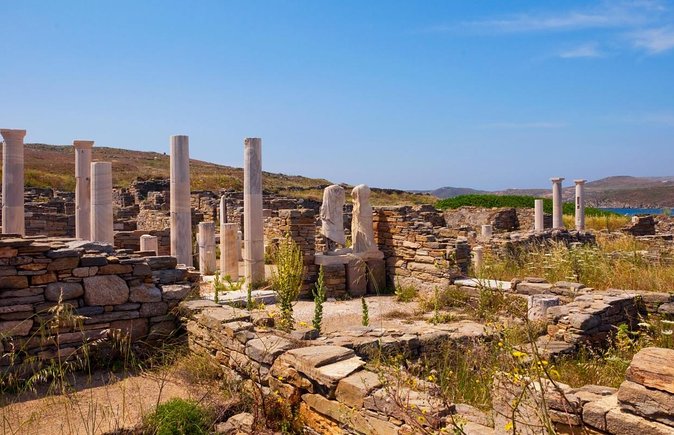 Delos ruins Mykonos luxury dining Greek Islands yacht charter