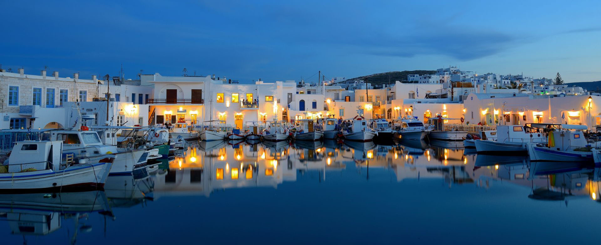 Naoussa Harbor Mykonos luxury dining Greek Islands yacht charter