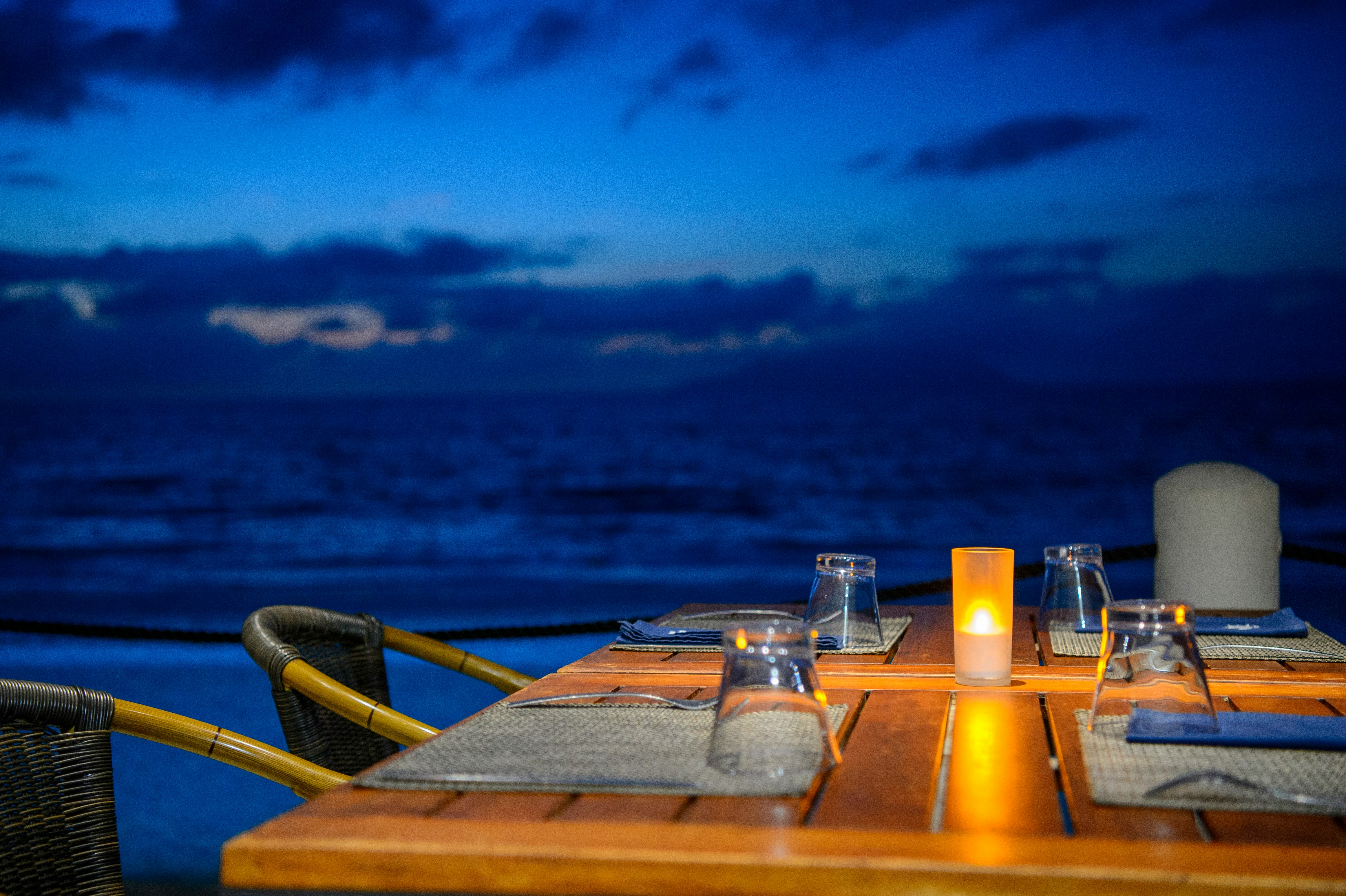 Yacht dinner Gustavia St Barts luxury yacht charter dining